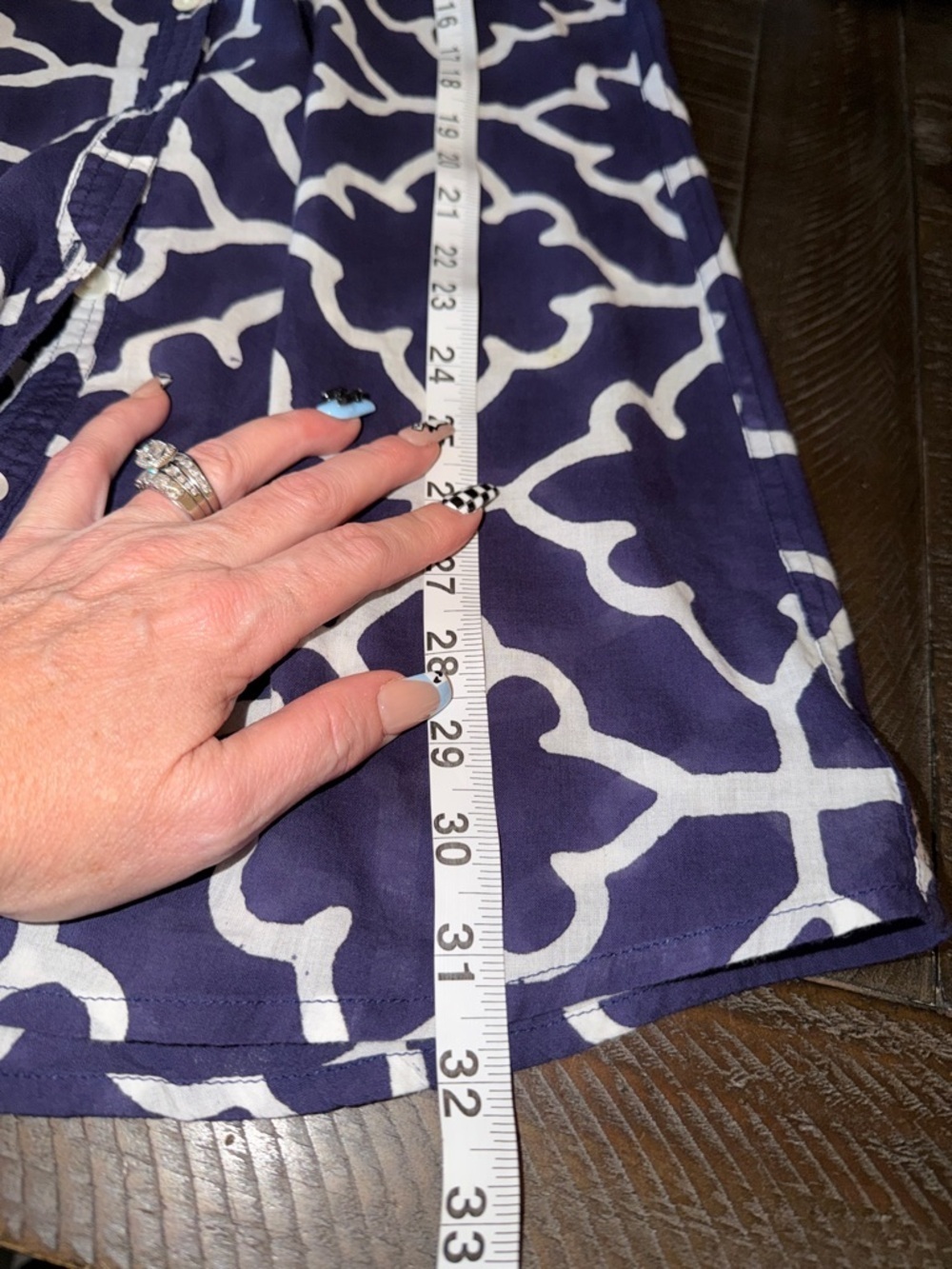 Roberta Roller Rabbit Navy and White Geometrical Patterned Top - Picture 6 of 6